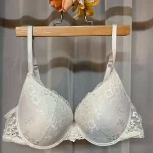 White Floral Lace Bra with Molded Cups